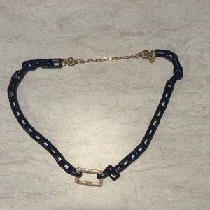 Never Worn Chic Navy and Gold Chain Necklace
